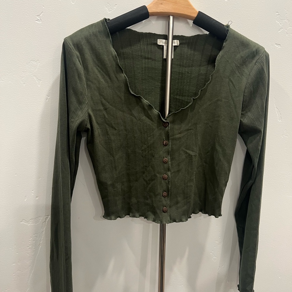 Bozzolo Dark Green Button-Down Shirt